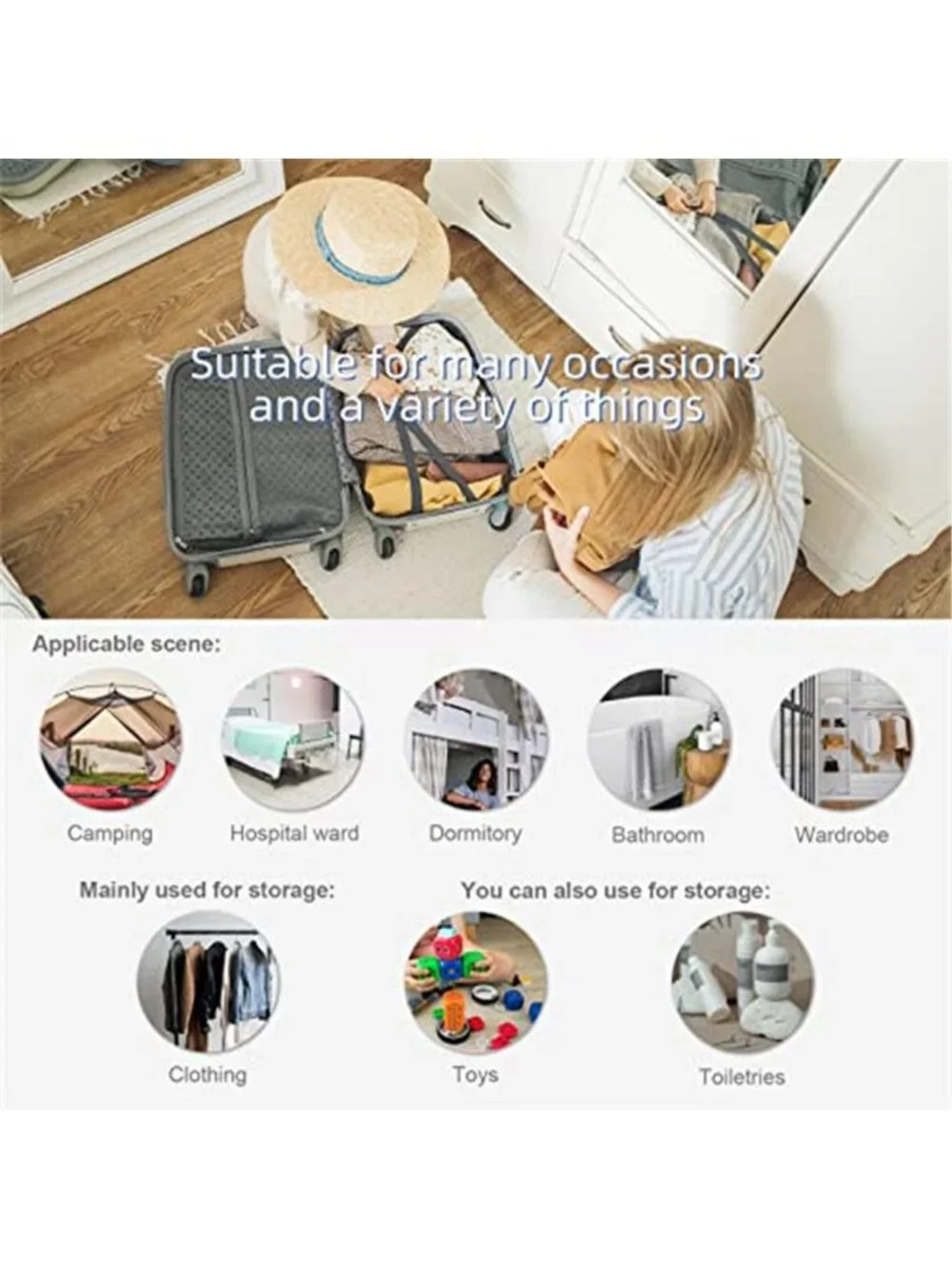 Hanging Travel Organizer Packing Cube Suitcase Shelves Large Camo Carry On